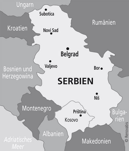 Billeje i Serbien kort